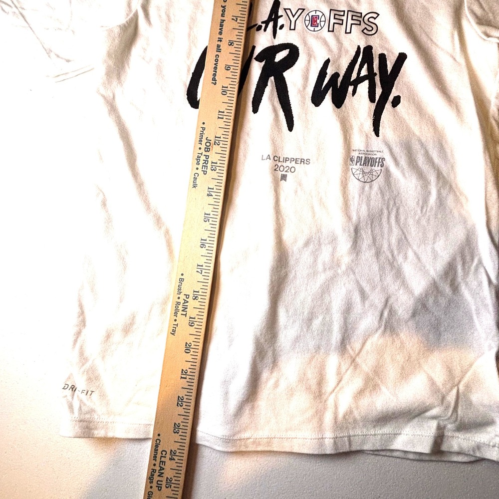 NIKE LA Clippers 2020 NBA Playoffs Our Way‎ T Shirt Dri Fit Med Youth White NWT - Picture 10 of 10